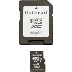 Карта памяти Intenso microSDXC class10 128Gb UHS-I + SD adapter (4034303019892)
