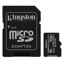 Card memorie Kingston Canvas Select Plus 512GB Class10 A1 UHS-I V30 + SD adapter