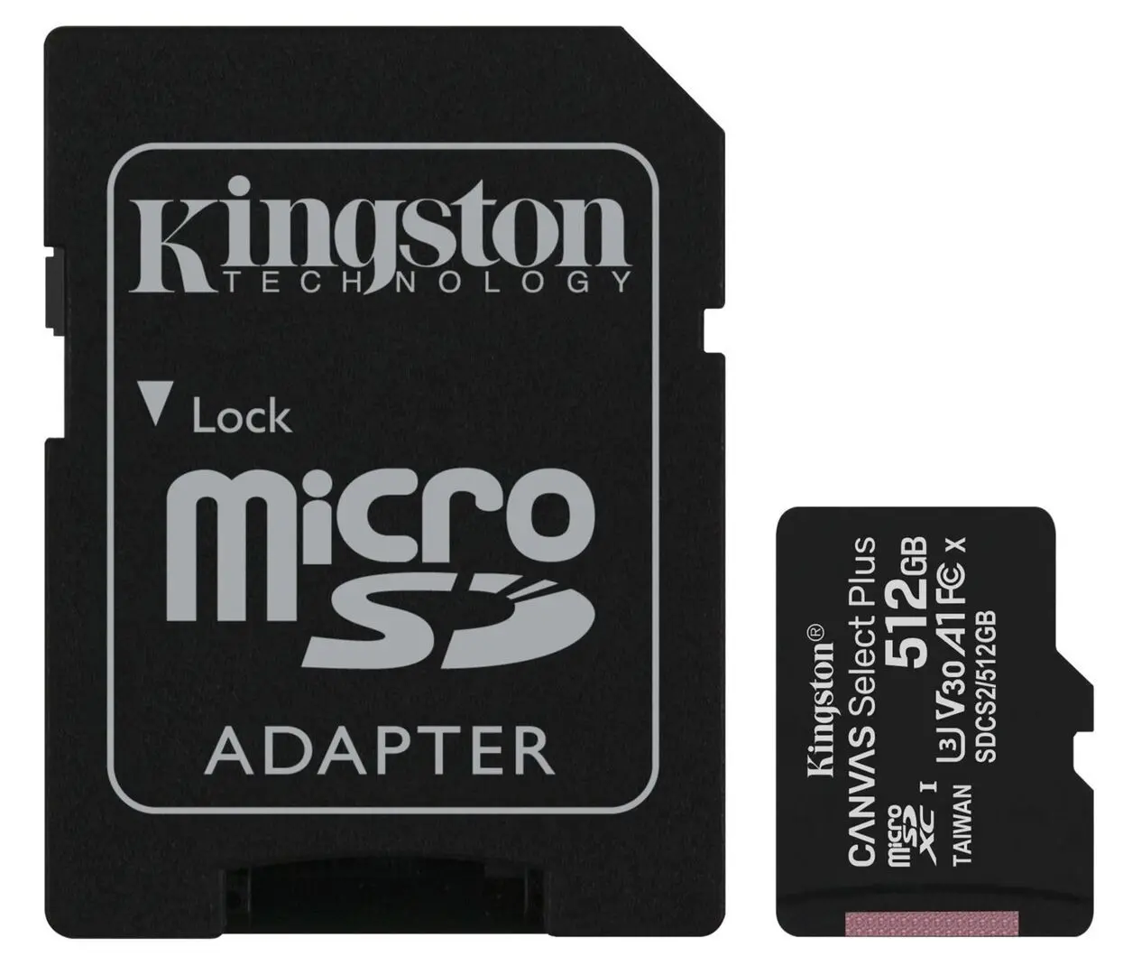 Card memorie Kingston Canvas Select Plus 512GB Class10 A1 UHS-I V30 + SD adapter