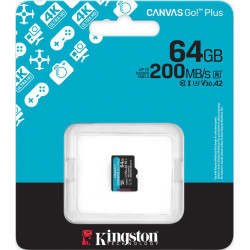 Card de memorie Kingston Canvas Go microSDXC 64GB Class 10 UHS-I U3 V30 A2 Thumb