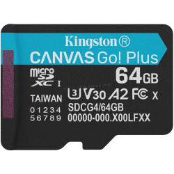 Card de memorie Kingston Canvas Go microSDXC 64GB Class 10 UHS-I U3 V30 A2