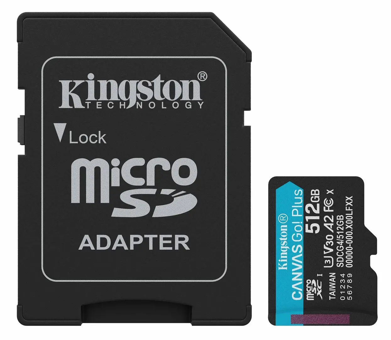 Card de memorie Kingston Canvas Go! Plus Gen4 microSD 512GB Class 10 UHS-I U3 + SD adapter