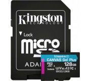 Card de memorie Kingston Canvas Go Plus microSDXC 128GB Class 10 UHS-I U3 + SD adapter