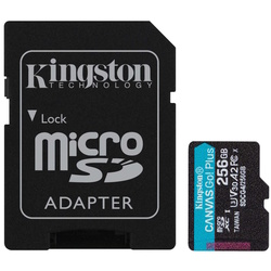 Card memorie Kingston Canvas Go! Plus microSDXC 256GB Class 10 UHS-I + SD adapter (SDCG4/256GB)