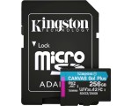 Card de memorie Kingston Canvas Go Plus microSDXC 256GB Class 10 UHS-I U3 + SD adapter