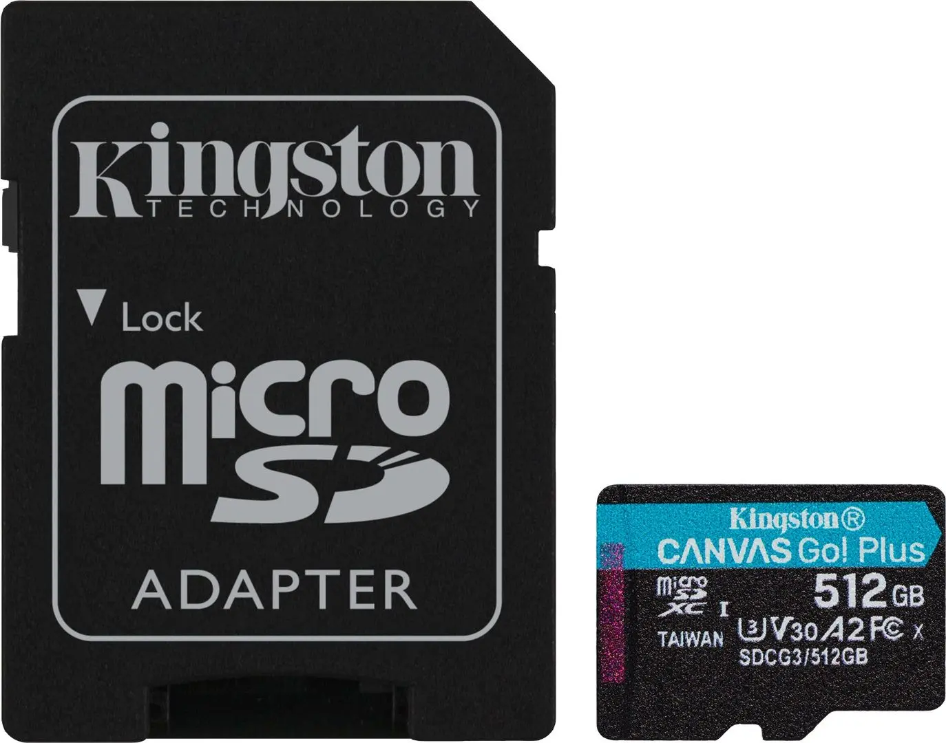 Card de memorie Kingston Canvas Go Plus microSDXC 512GB Class 10 UHS-I U3 + SD adapter