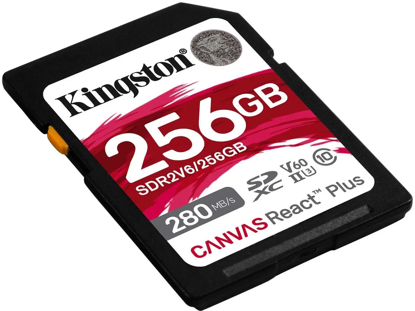 Карта памяти Kingston Canvas React Plus SD 256GB V60 Class 10 UHS-II (SDR2V6/256GB)