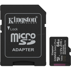 Card de memorie Kingston Canvas Select Plus Gen3 MicroSDXC 64GB Class 10 UHS-I U1 + SD adapter