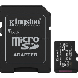 Card de memorie Kingston Canvas Select Plus microSDHC 64GB Class 10 UHS-I U3 + SD adapter