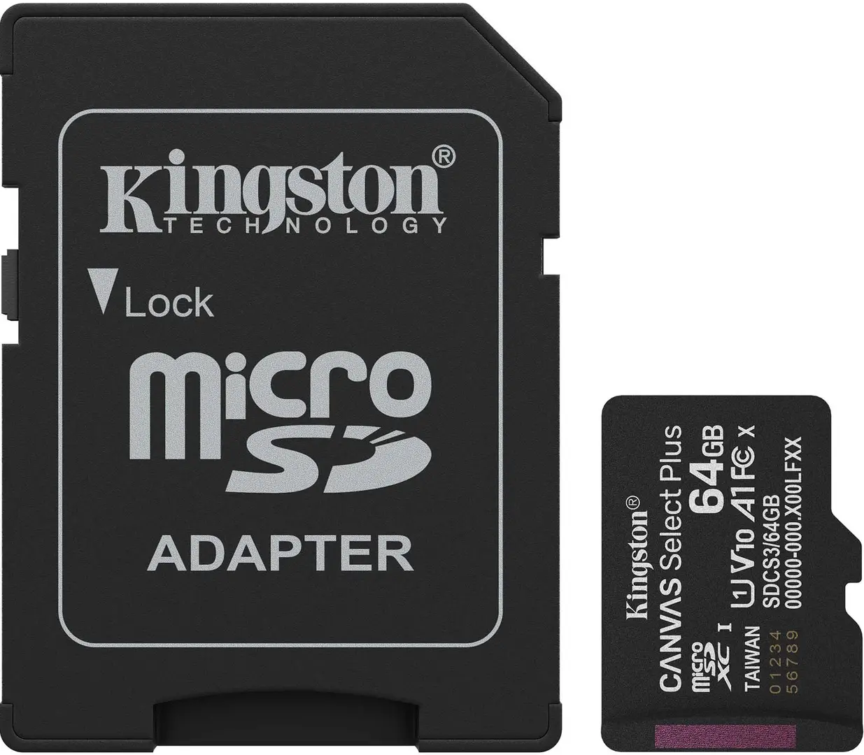 Card de memorie Kingston Canvas Select Plus microSDHC 64GB Class 10 UHS-I U3 + SD adapter