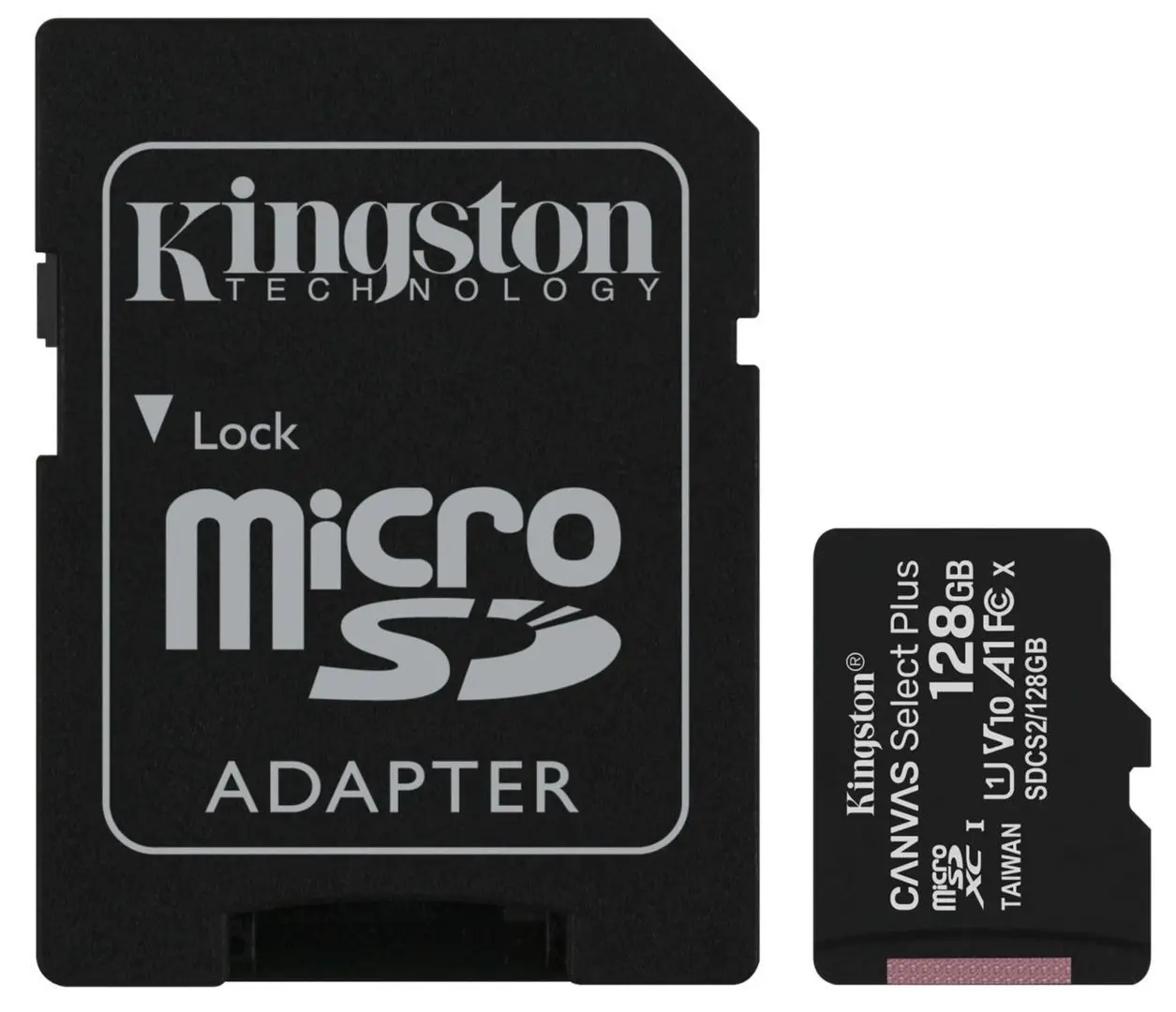 Card memorie Kingston Canvas Select Plus microSDXC 128GB Class 10 UHS-I U1 + SD adapter