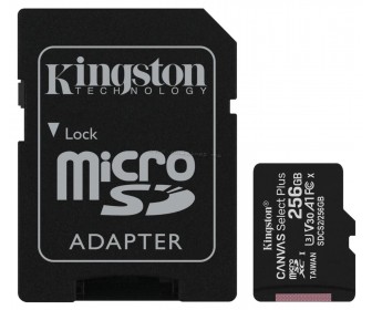 Card memorie Kingston Canvas Select Plus microSDXC 256GB Class 10 UHS-I U1 + SD adapter