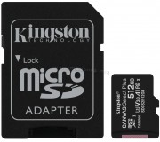 Card de memorie Kingston Canvas Select Plus microSDXC 512GB Class 10 UHS-I U3 + SD adapter