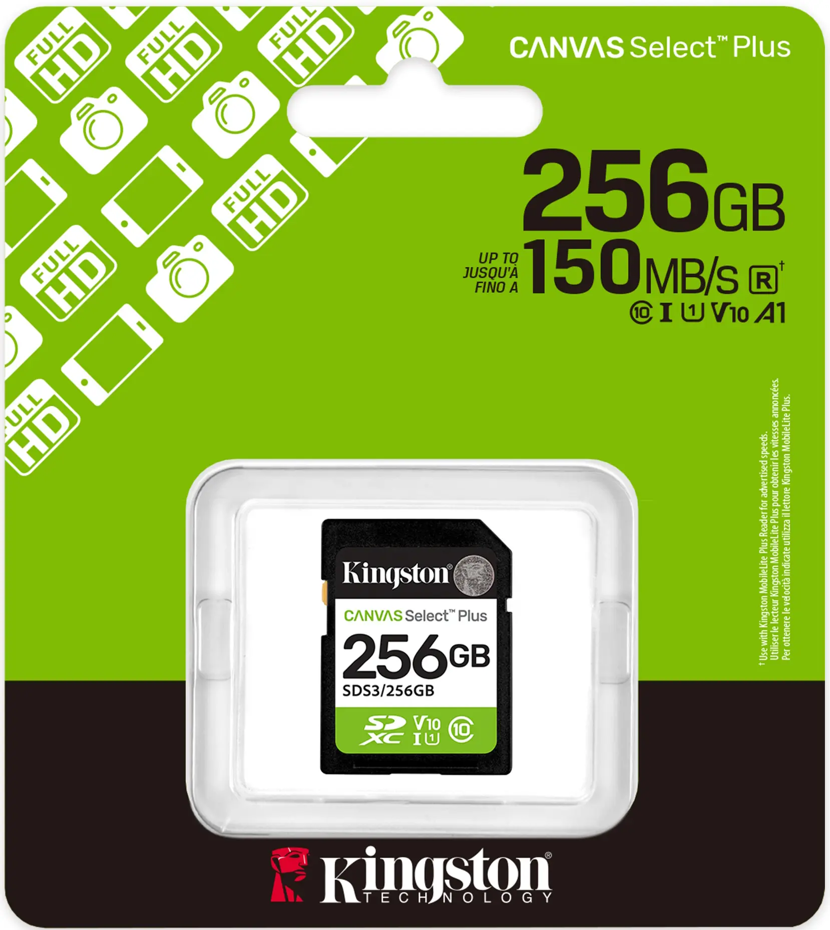 Card de memorie Kingston Canvas Select Plus SDXC 256GB Class 10 UHS-I U3