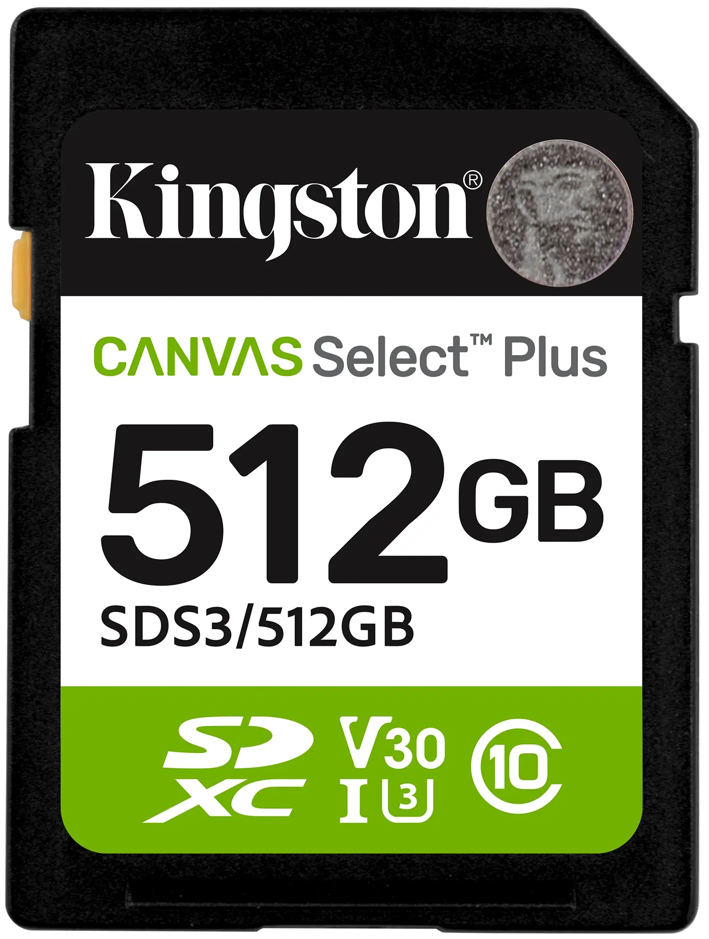 Карта памяти Kingston Canvas Select Plus SDXC 512GB Class 10 UHS-I U3
