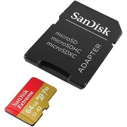 Карта памяти SanDisk Extreme microSDXC 64GB Class 10 UHS-I + SD adapter Thumb