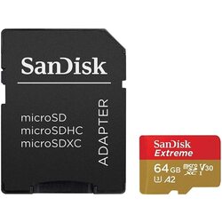 Карта памяти SanDisk Extreme microSDXC 64GB Class 10 UHS-I + SD adapter