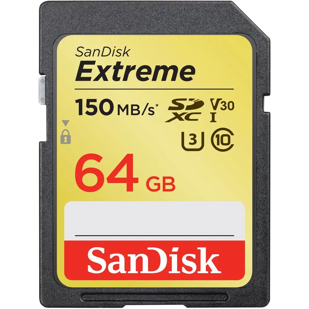 Карта памяти SanDisk Extreme SDXC 64GB UHS-I U3 V30 Class 10