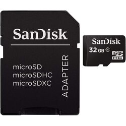 Карта памяти SanDisk microSDHC 32GB Class 4 + SD adapter