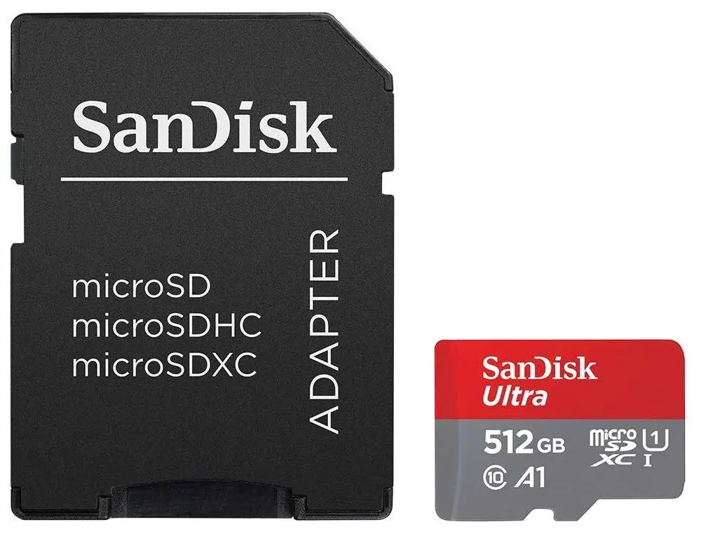 Карта памяти SanDisk Ultra microSDXC 512GB Сlass 10 UHS-I U1 A1 + SD Adapter