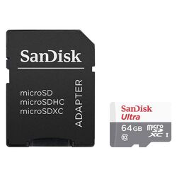 Карта памяти SanDisk Ultra microSDXC 64GB Class 10 UHS-I + SD adapter