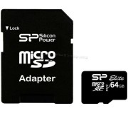 Card memorie Silicon Power MicroSDHC 64Gb Class 10 + SD adapter