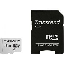 Card memorie Transcend 300S microSDHC class10 16Gb UHS-I U1 + SD adapter (TS16GUSD300S-A)