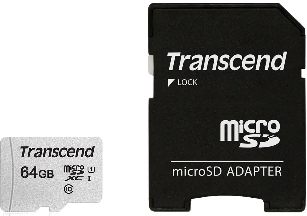 Card memorie Transcend 300S microSDXC 64Gb сlass10 UHS-I+SD adapter (TS64GUSD300S-A)