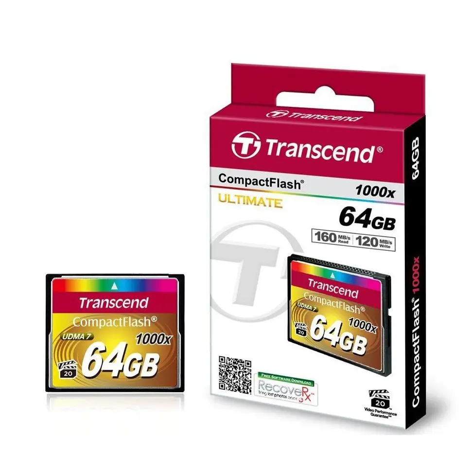 Карта памяти Transcend CompactFlash 64GB (TS64GCF1000)