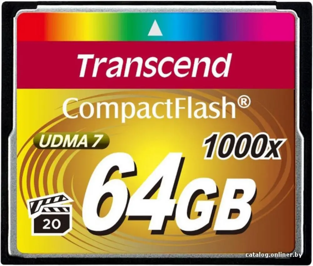 Карта памяти Transcend CompactFlash 64GB (TS64GCF1000)