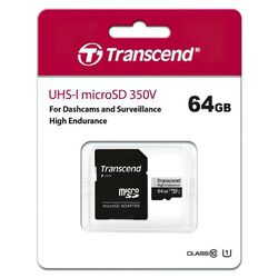 Карта памяти Transcend MicroSD Class 10 64GB UHS-I U1+SD adapter (TS64GUSD350V) Thumb