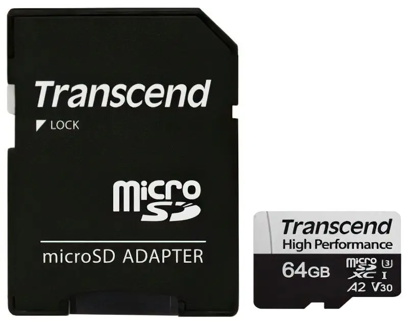 Карта памяти Transcend MicroSD Class 10 64GB UHS-I U1+SD adapter (TS64GUSD350V)