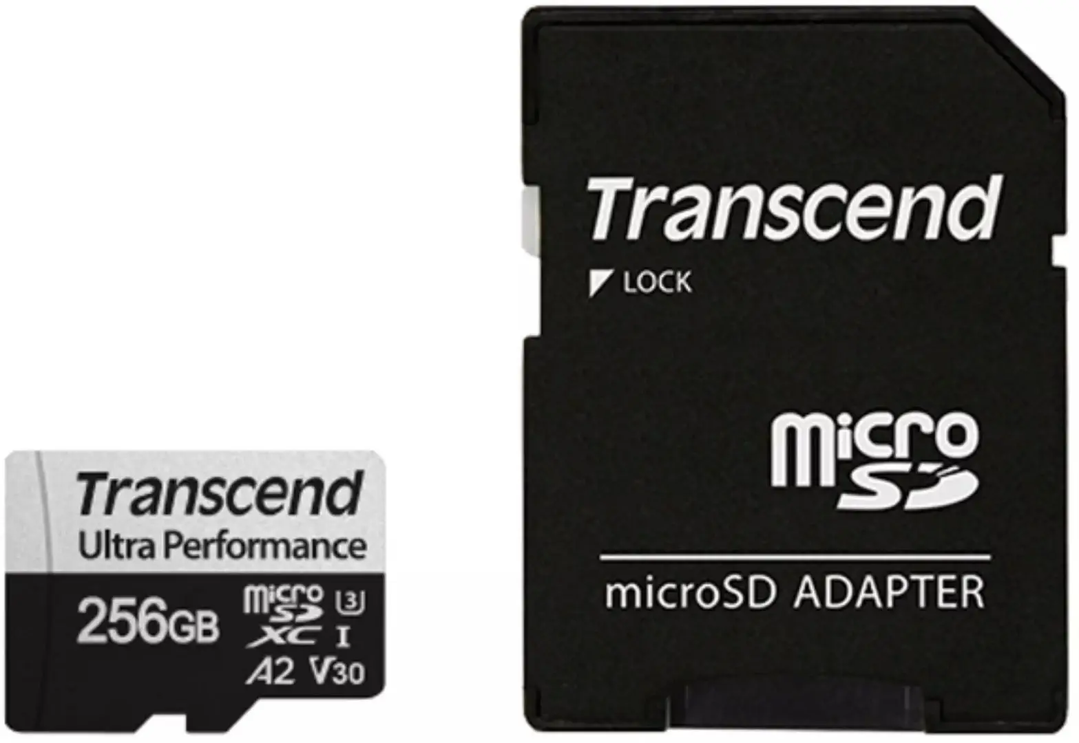 Карта памяти Transcend microSDXC 340S 256GB Class 10 UHS-I U3 + SD adapter