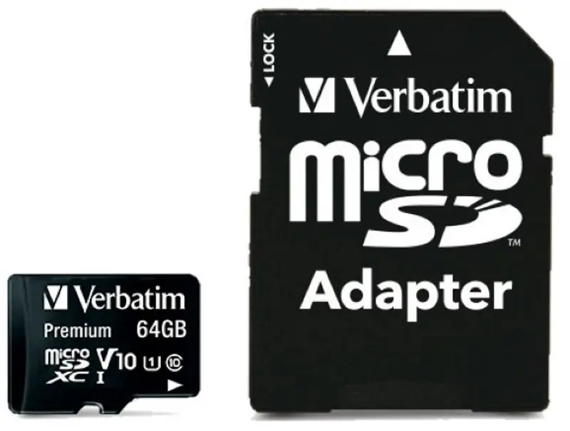 Карта памяти Verbatim Premium microSD 64Gb Class 10 A1 UHS-I + SD Adapter