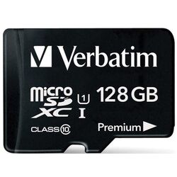 Карта памяти Verbatim Premium microSDXC 128GB Class 10 A1 UHS-I + SD adapter Thumb