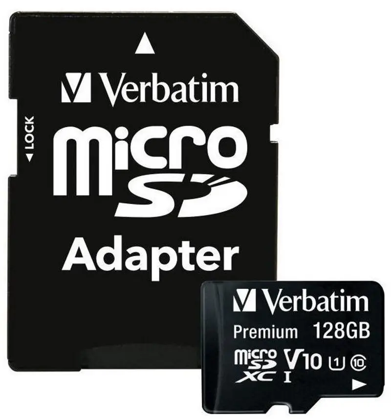 Карта памяти Verbatim Premium microSDXC 128GB Class 10 A1 UHS-I + SD adapter