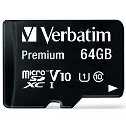Card de memorie Verbatim Premium microSDXC 64GB Class 10 A1 UHS-I + SD adapter Thumb
