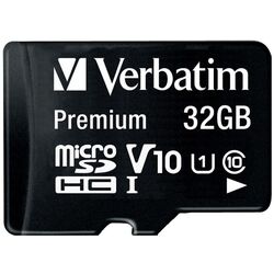 Карта памяти Verbatim Premium U1 MicroSDHC 32GB Class 10 (44013)