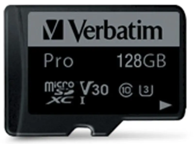 Карта памяти Verbatim Pro U3 microSDXC 128GB UHS-I V30 + SD Adapter - 2