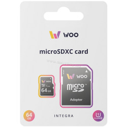 Карта памяти Woo Integra microSDXC 64GB Class 10 UHS-I U1 + SD adapter