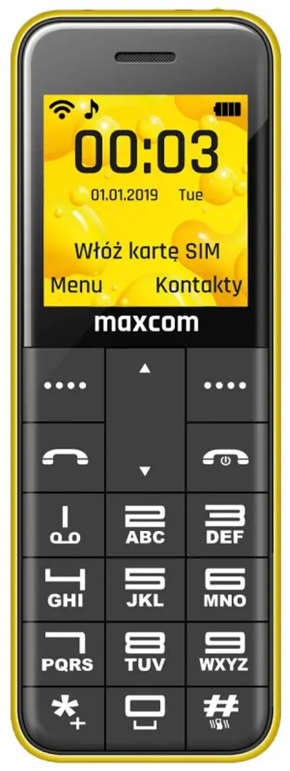 Мобильный телефон Maxcom Classic MM111 (Black/Yellow)