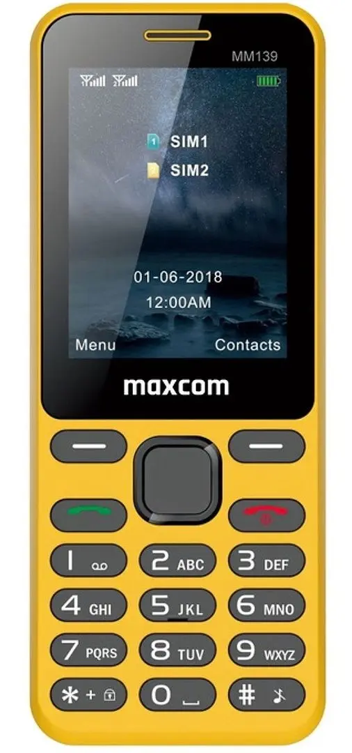 Мобильный телефон Maxcom MM139 Dual (Yellow)