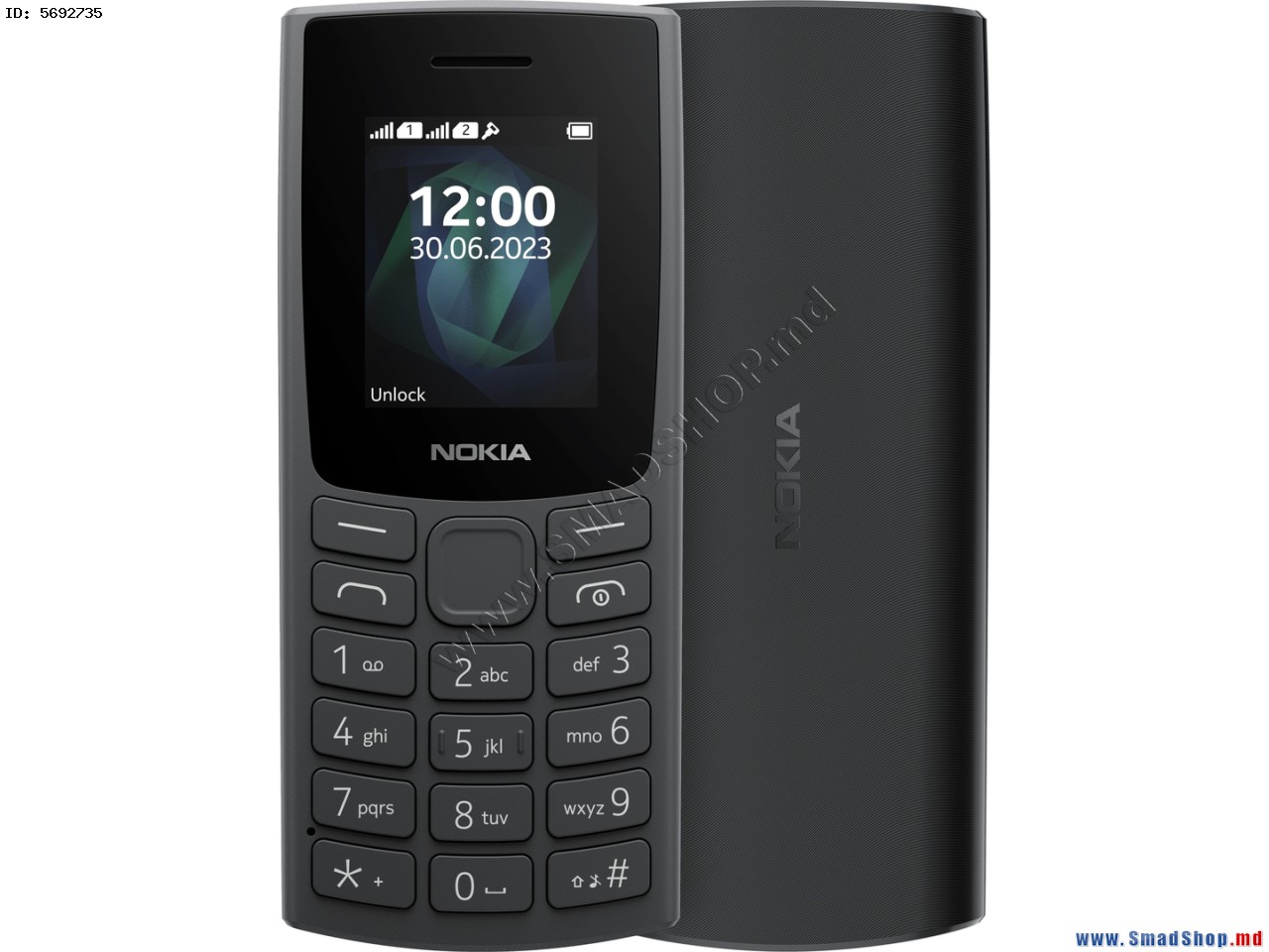 Мобильный Телефон Nokia 105 TA-1557 Dual 2023 4MB/4MB (Charcoal)