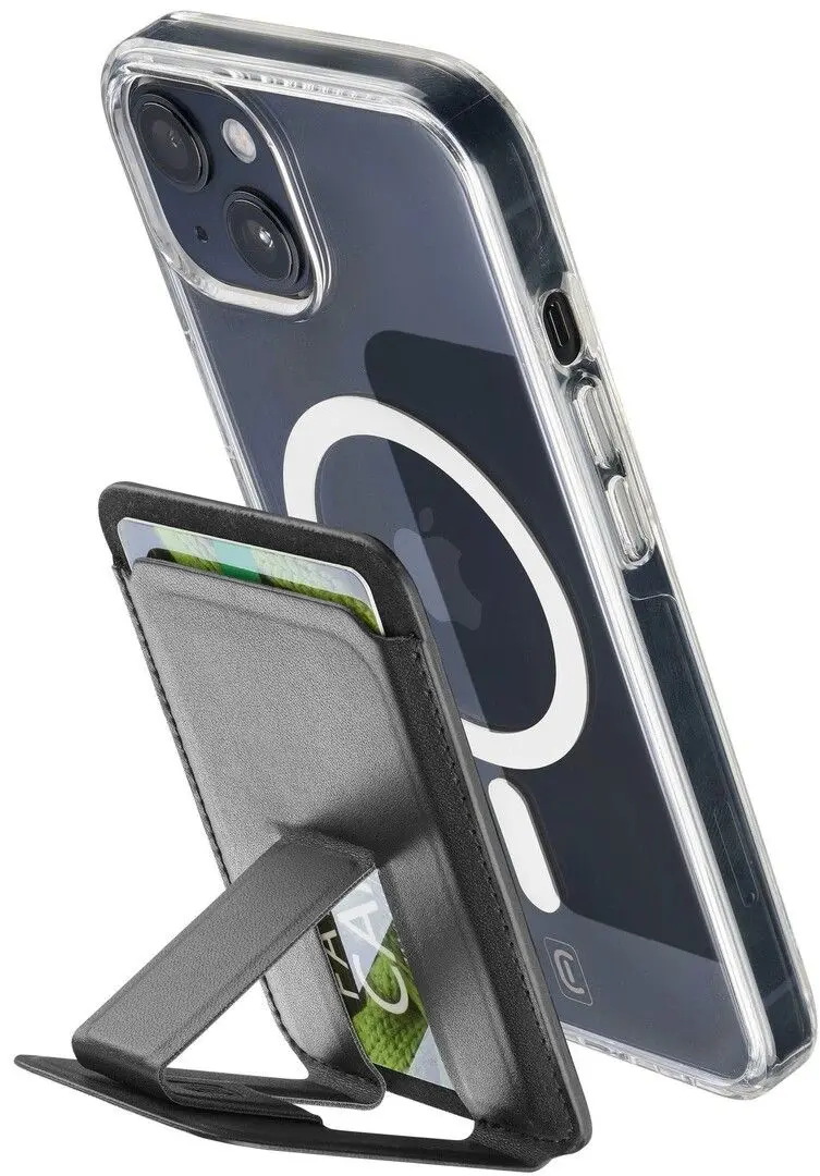 Suport pentru telefon Cellularline Pocket Stand Mag (Black)