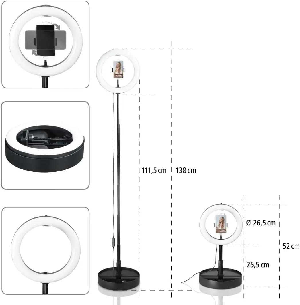 Trepied cu lampa Hama SpotLight FoldUp 102 (Black)