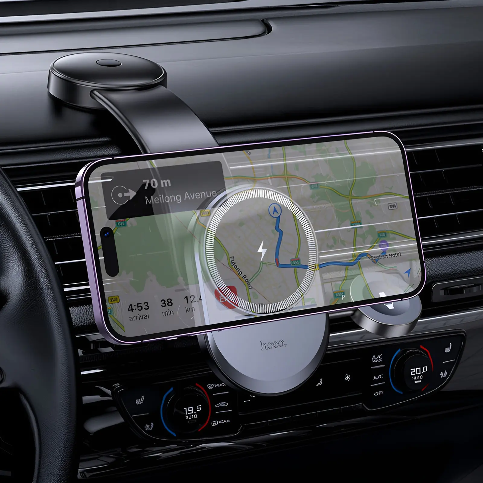Автомобильный держатель для телефона Hoco HW28 (Black/Gray)