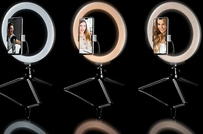 Trepied cu lampa Tracer RGB Ring TRAOSW46807 (Black)