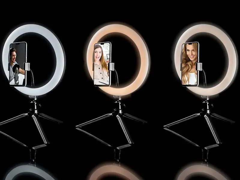 Trepied cu lampa Tracer Ring Lamp 26cm (Black)