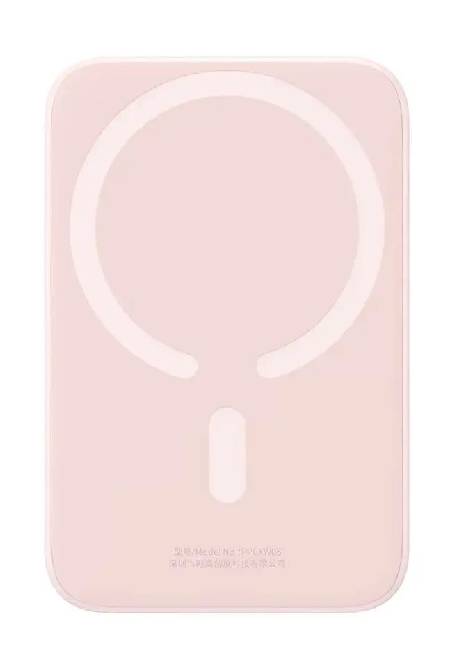 Внешний аккумулятор с беспроводной зарядкой Baseus Magnetic Mini 6000mAh (Pink) - 3