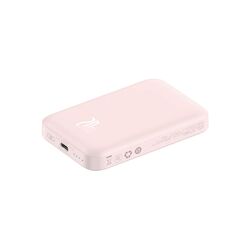 Внешний аккумулятор с беспроводной зарядкой Baseus Magnetic Mini 6000mAh (Pink) Thumb